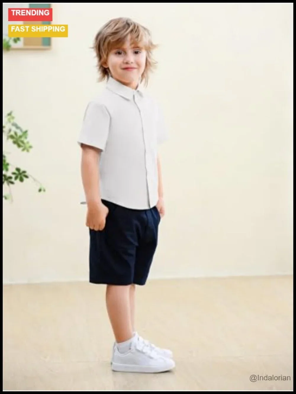 Toddler Baby Boys Short Sleeve Button Down Dress Shirt School Uniform Tops